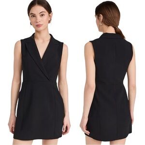 Theory Black Blazer Lapel Sleeveless Mini Dress
